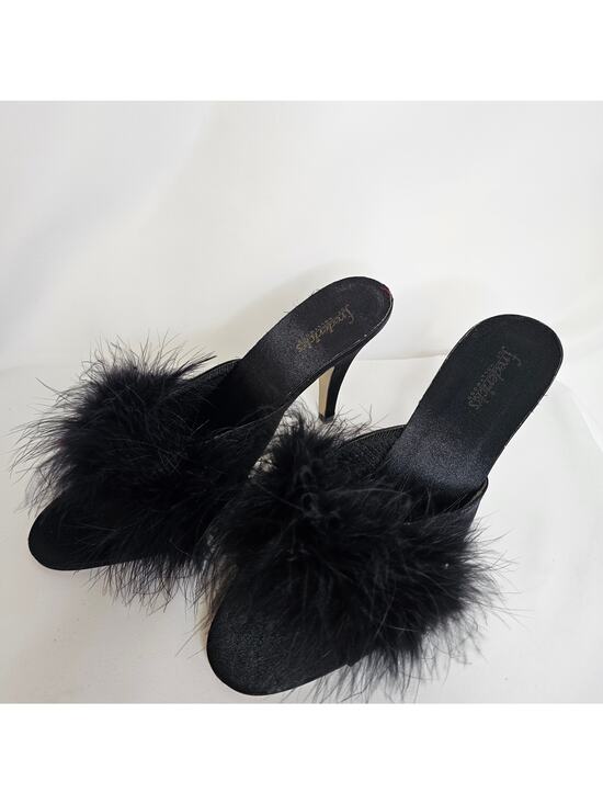 Frederick's of Hollywood Shoes - NIB Vintage Fredricks Marabou Slipper Heels 7 Y2K 90s